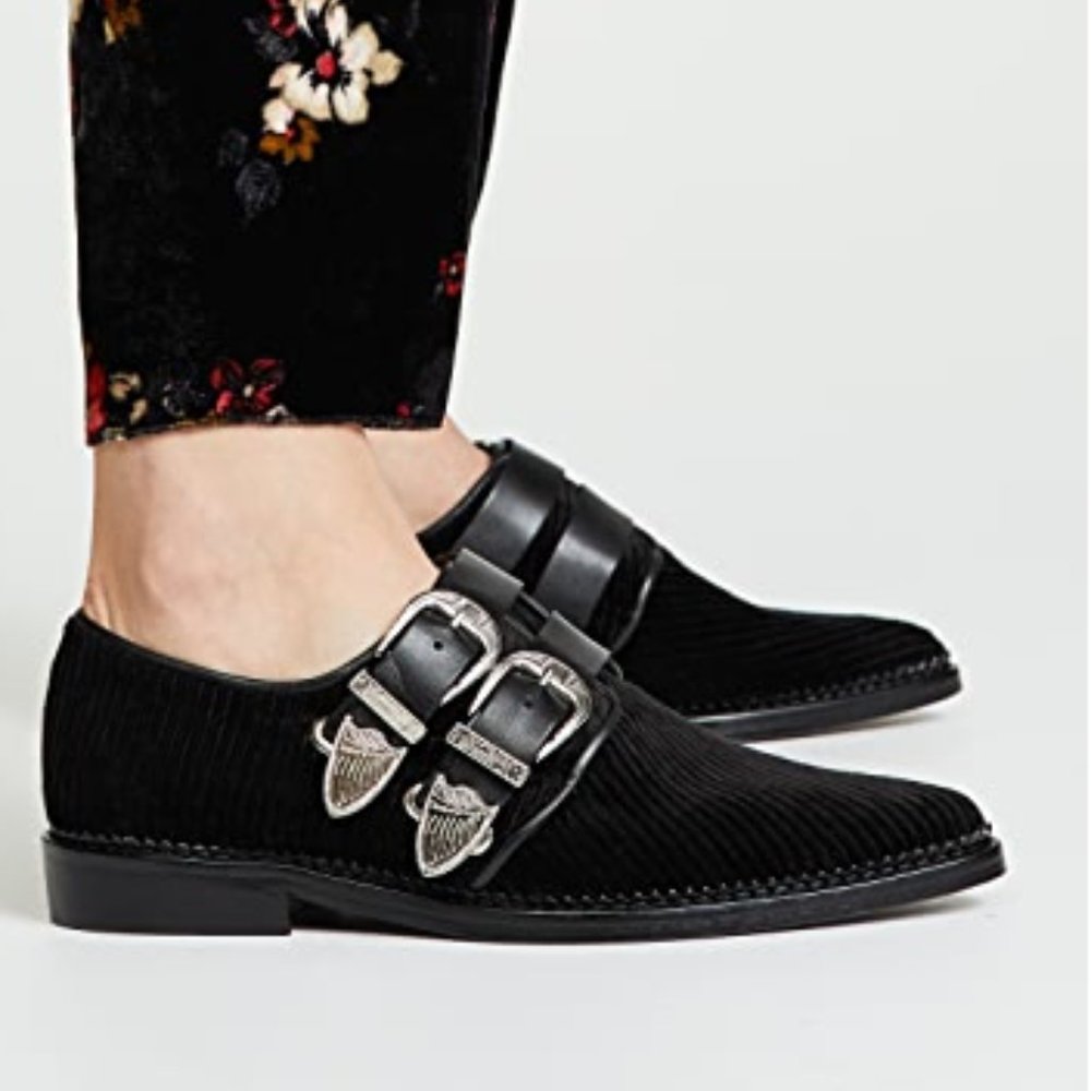 Toga Pulla Buckled Oxford Flats Black 38.5